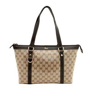 Authentic Gucci Bag Tote, leather & Coated Canvas
